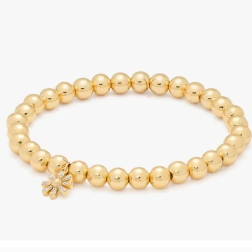 Kate Spade Rainbow JoyPavé Flower Charm Beaded Stretch Bracelet - Picture 4 of 5
